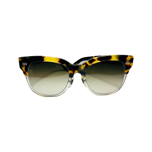 Gucci tortoiseshell sunglasses with silver hardware and brown gradient lenses. - Picture 1 of 8